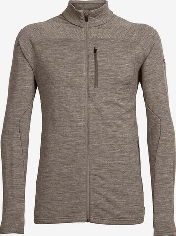 ICEBREAKER Athletic Zip-Up Hoodie 'Elliot' in Brown: front