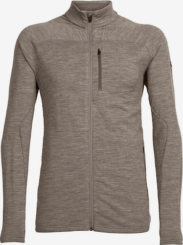 ICEBREAKER Athletic Zip-Up Hoodie 'Elliot' in Brown: front