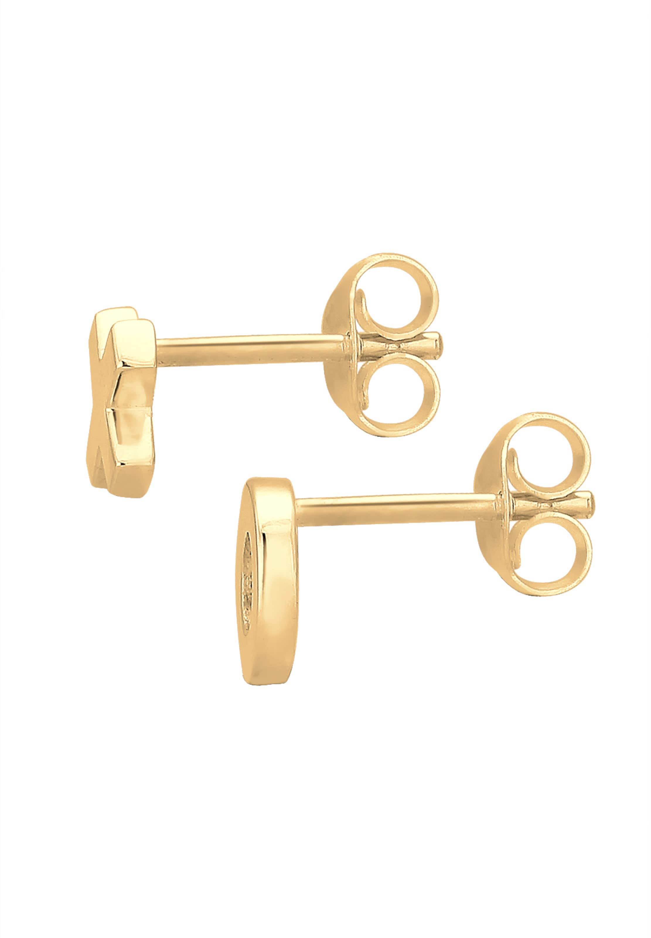 ELLI Oorbellen 'Buchstabe' in Goud