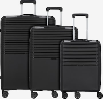 D&N Suitcase Set in Black: front