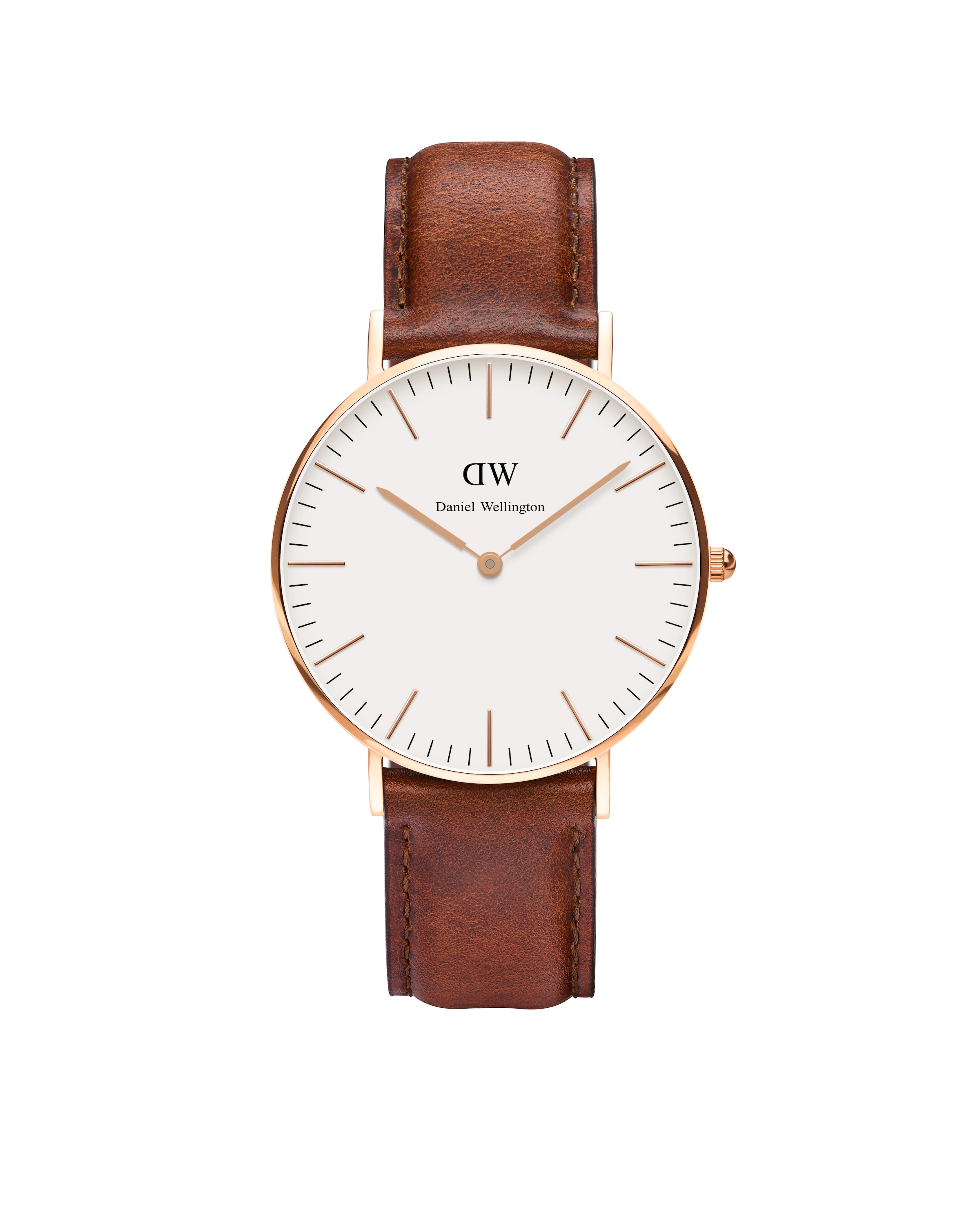 Daniel Wellington Uhr 'Classic Collection St. Mawes' in Braun: Vorderseite