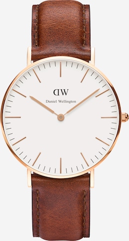 Daniel Wellington - Relógios analógicos 'Classic Collection St. Mawes' em castanho: frente