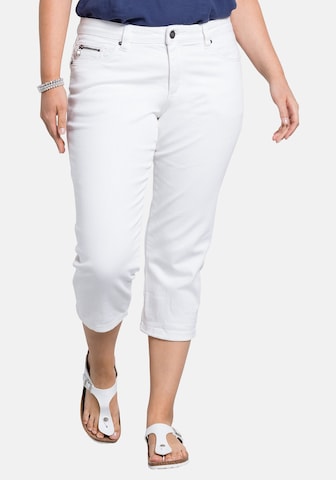 SHEEGO Slimfit Jeans i vit: framsida