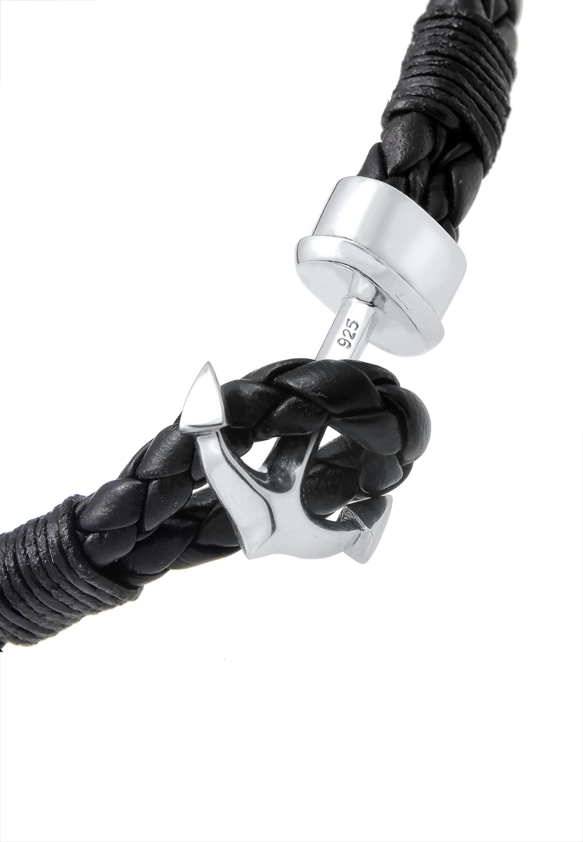 PAULO FANELLO Armband 'Anker' in Schwarz