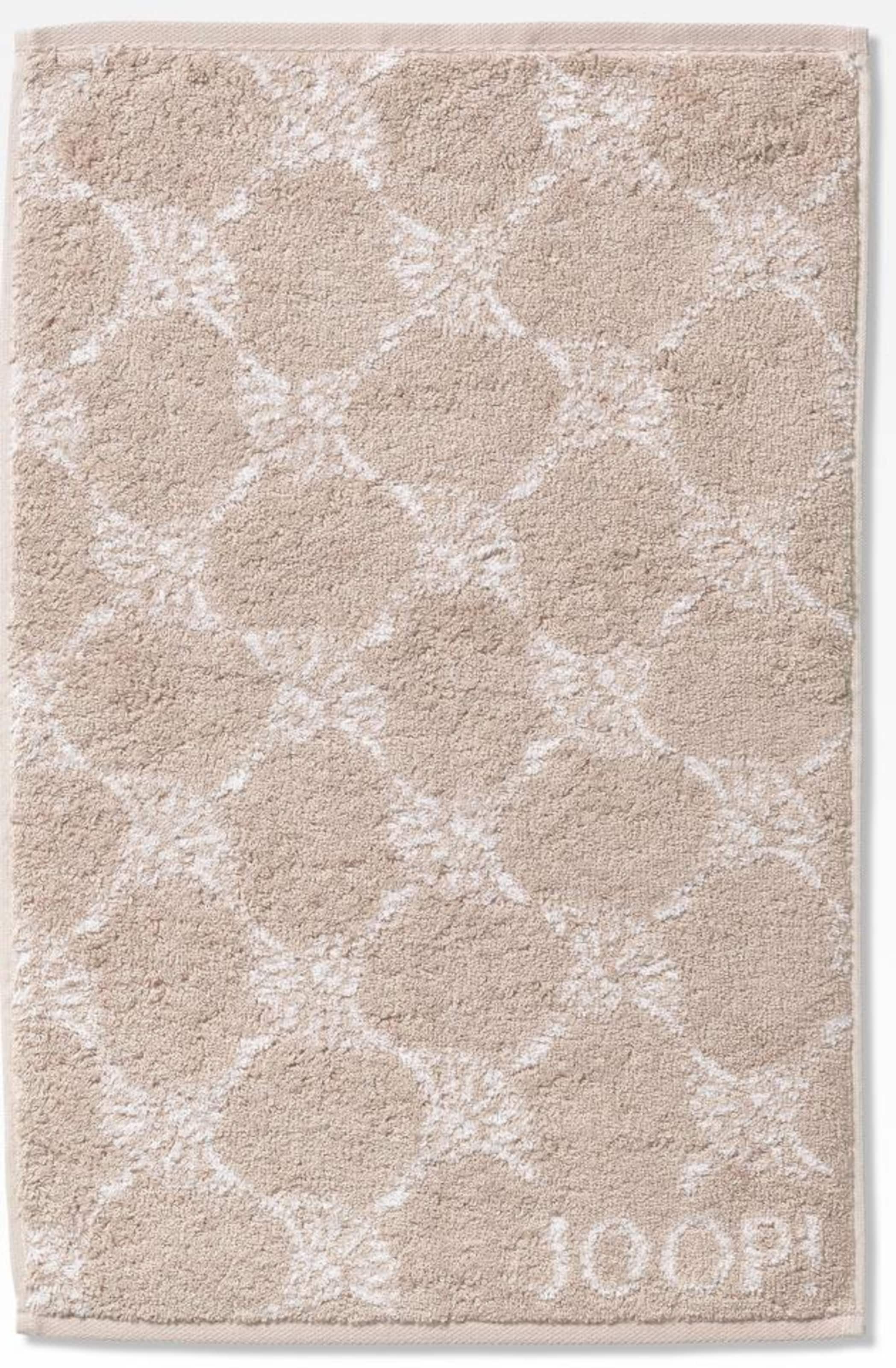 JOOP! Handdoek &#x27;Cornflower&#x27; in Beige: voorkant