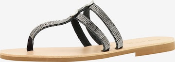 EVITA T-Bar Sandals in Black: front