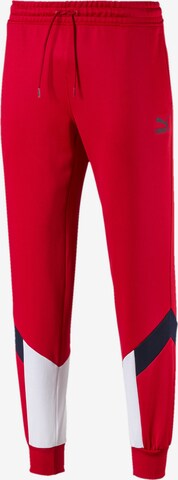 PUMA Tapered Broek in Rood: voorkant