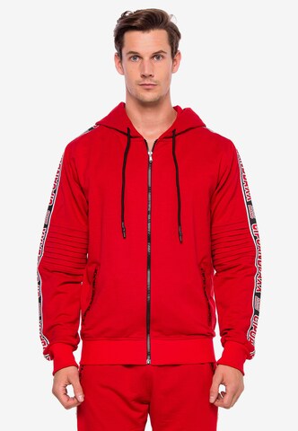 CIPO & BAXX Sweatvest in Rood: voorkant