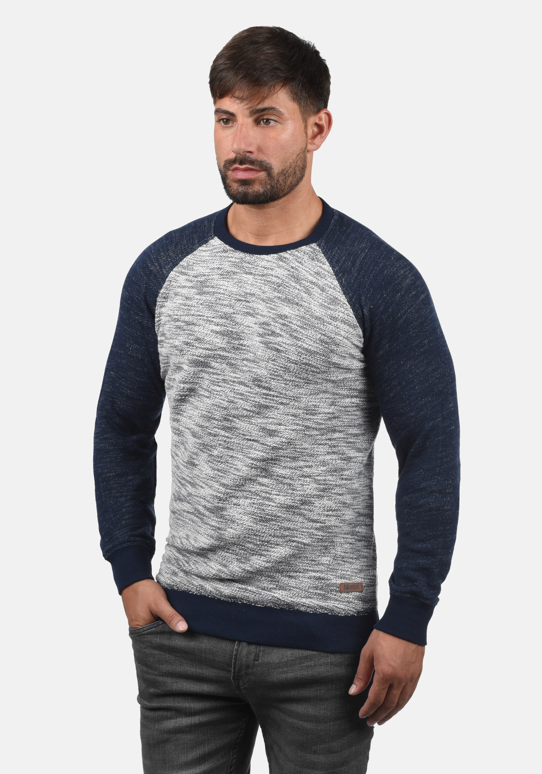 Männer Große Größen  Solid Sweatshirt 'Flocker' in Blau - LE89909