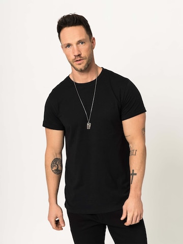 DAN FOX APPAREL Regular fit Μπλουζάκι 'Piet' σε μαύρο: μπροστά