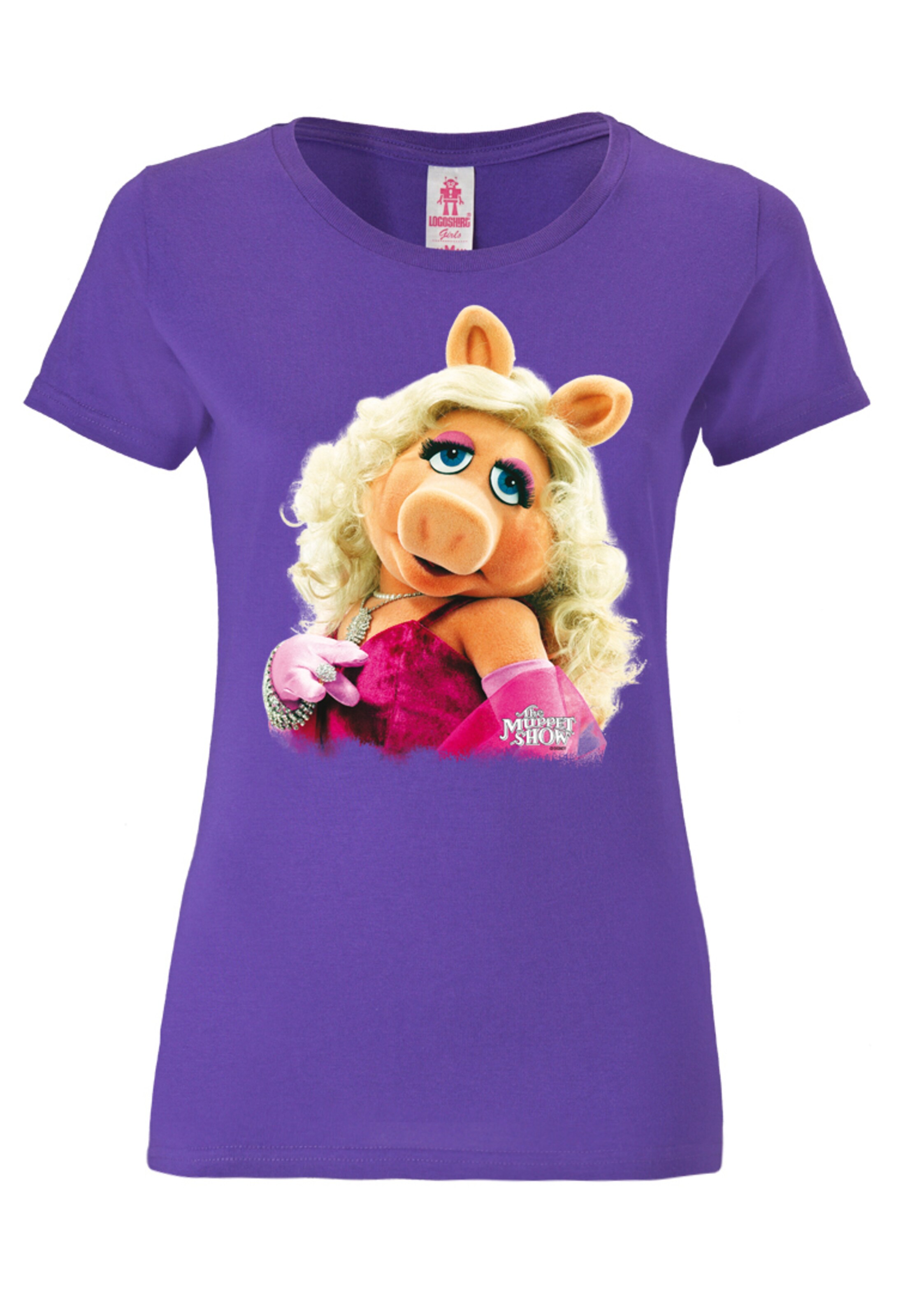 Frauen Shirts & Tops LOGOSHIRT T-Shirt 'Miss Piggy - Portrait' in Dunkellila - EC34654