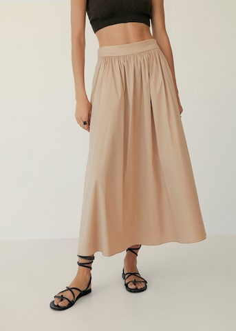 MANGO Rok 'ELNA' in Beige: voorkant