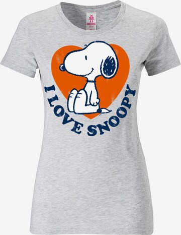 LOGOSHIRT T-Shirt 'Snoopy' in Grau: predná strana