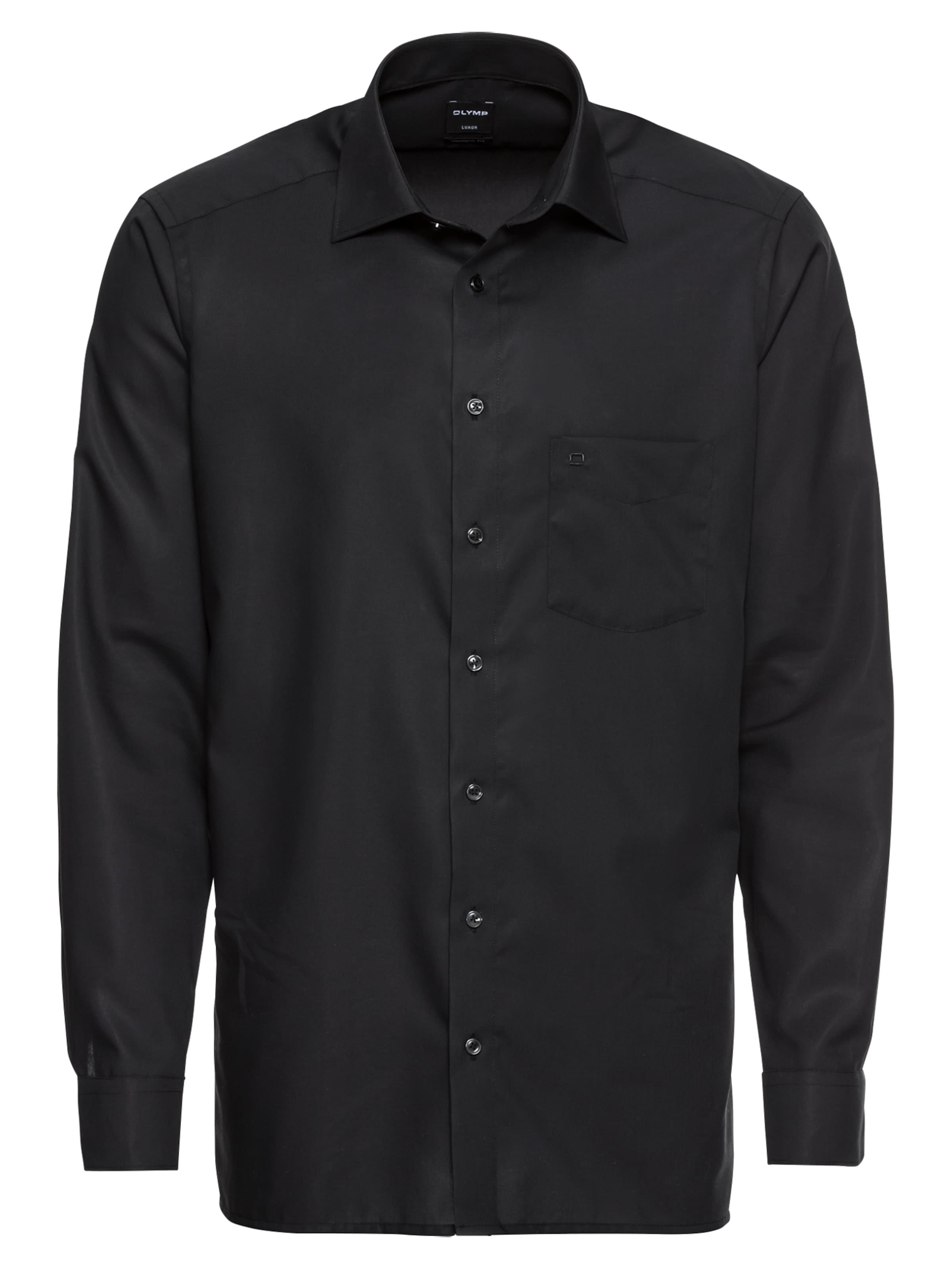 OLYMP Regular fit Πουκάμισο 'Luxor Uni Pop' σε μαύρο: μπροστά