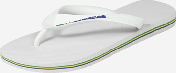 Tongs 'BRASIL' HAVAIANAS en blanc : devant