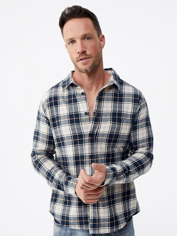 DAN FOX APPAREL Regular fit Srajca 'Thies' | modra barva: sprednja stran