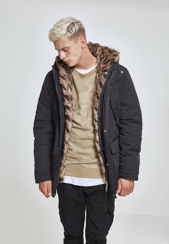 Urban Classics Winter parka in Black: front