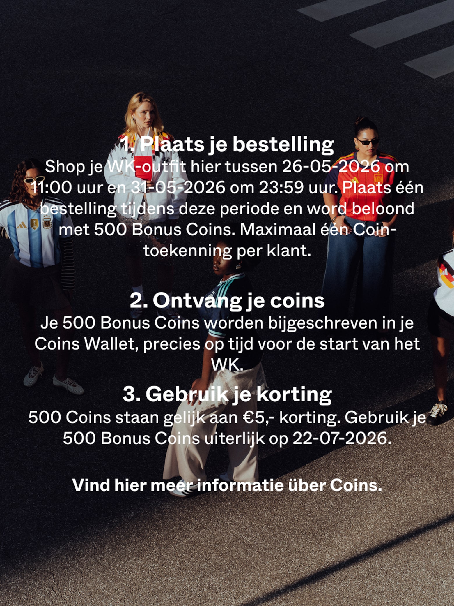 Krijg 500 Coins = €5,- op een volgende bestelling WK Campagne