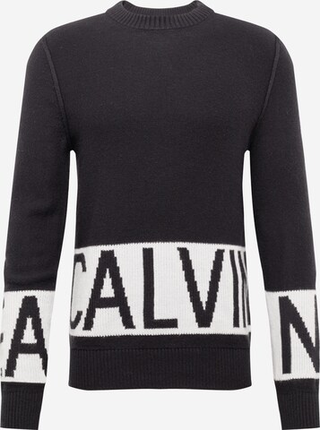 Coupe regular Pull-over Calvin Klein Jeans en noir : devant