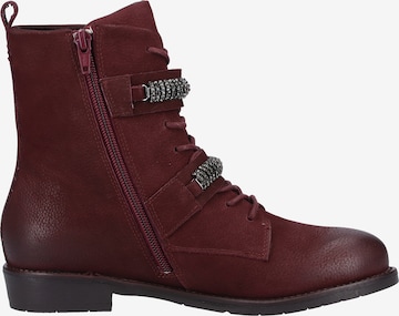 SPM Lace-Up Ankle Boots in Red