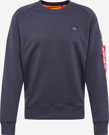 ALPHA INDUSTRIES Sweatshirt 'X-Fit' in Blauw: voorkant