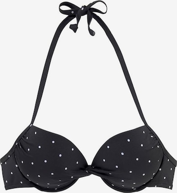 LASCANA Push-up Bikinioverdel 'Sparkel' i sort: forside