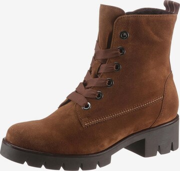 GABOR Lace-Up Ankle Boots in Brown: front