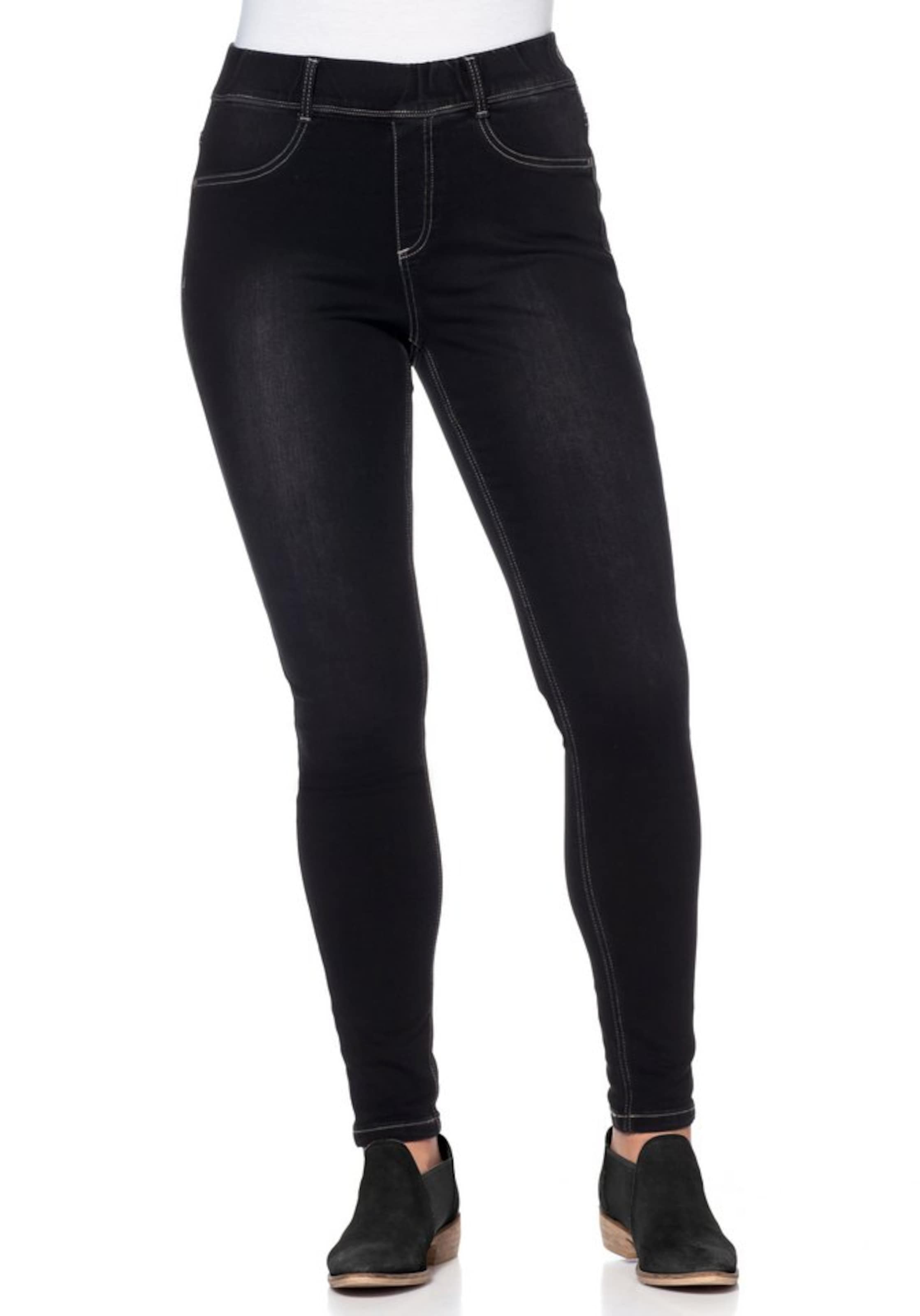 Skinny Jeggings SHEEGO en noir : devant