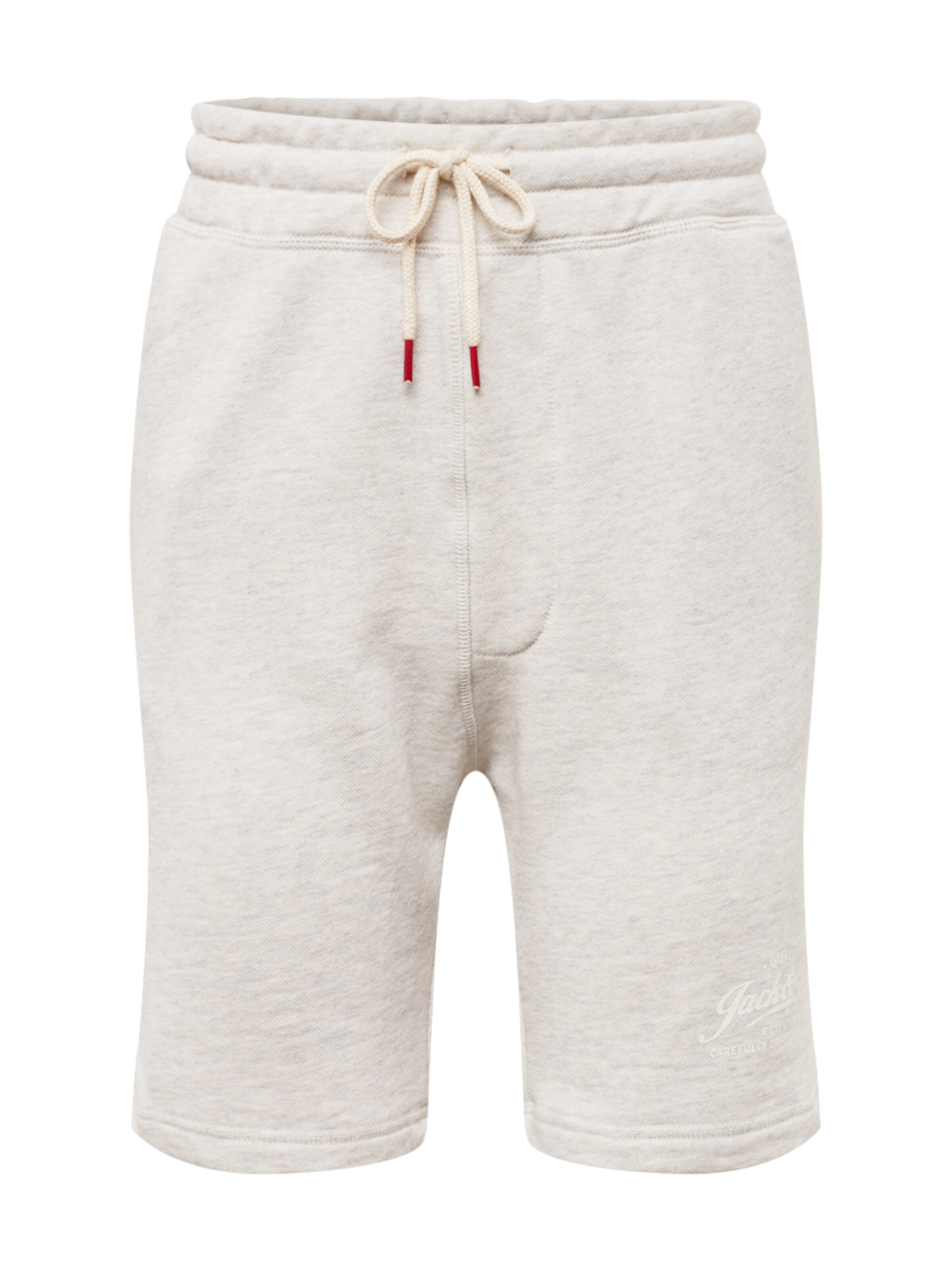 JACK & JONES - Broek 'JJEMELANGE SWEAT SHORTS STS' in de kleur Parelwit