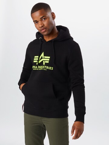 ALPHA INDUSTRIES Sweatshirt in Zwart: voorkant