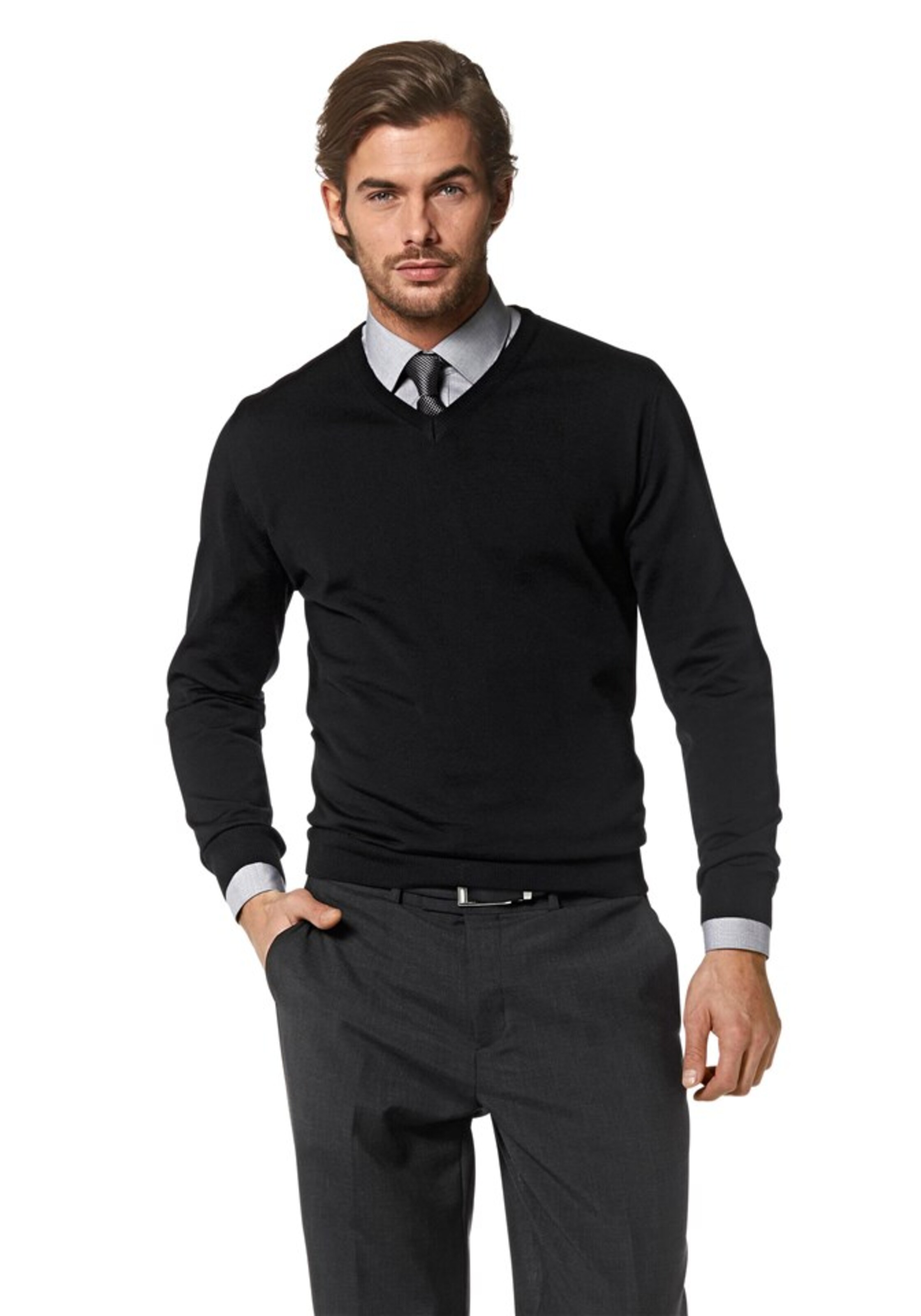 OLYMP Pullover in Schwarz: Vorderseite