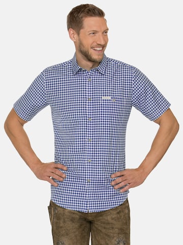 STOCKERPOINT Comfort fit Traditional button up shirt in Blue: front