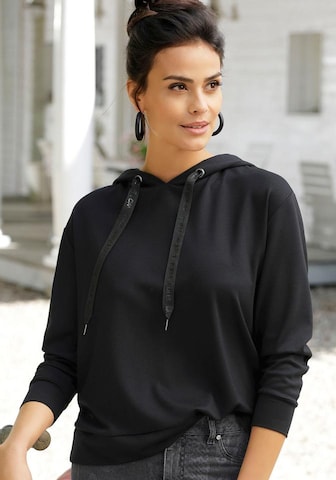 LASCANA Sweatshirt in Black: front