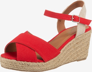 ambellis Strap Sandals in Red: front