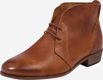 HUB Lace-Up Ankle Boots 'Chuckie' in Brown: front