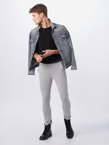 Coupe slim Pantalon chino 'Ponte Roma Plain' Denim Project en gris