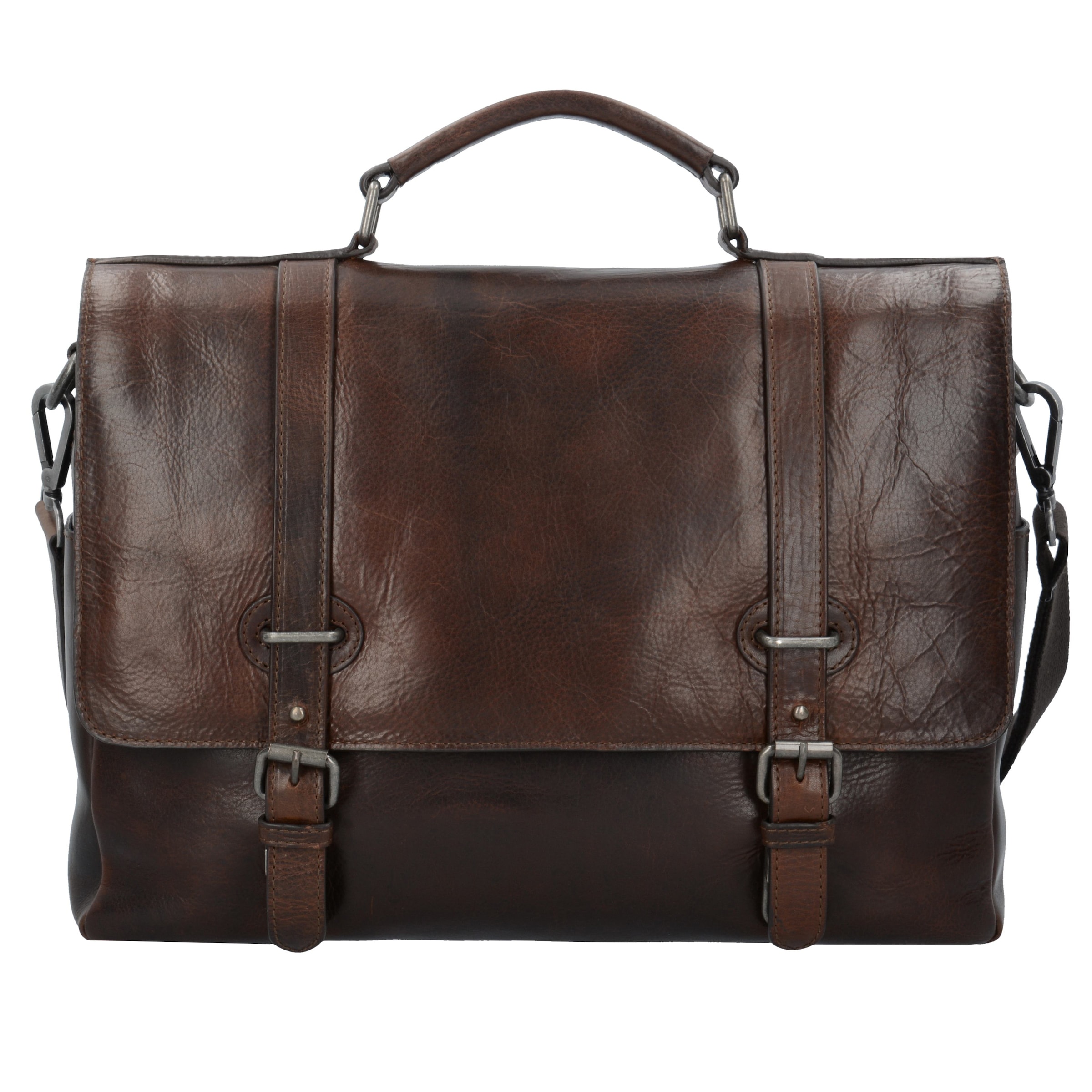 LEONHARD HEYDEN Document bag 'Roma' in Brown: front