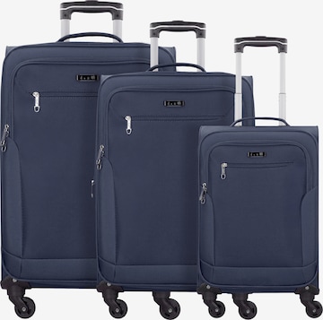 D&N Suitcase Set in Blue: front