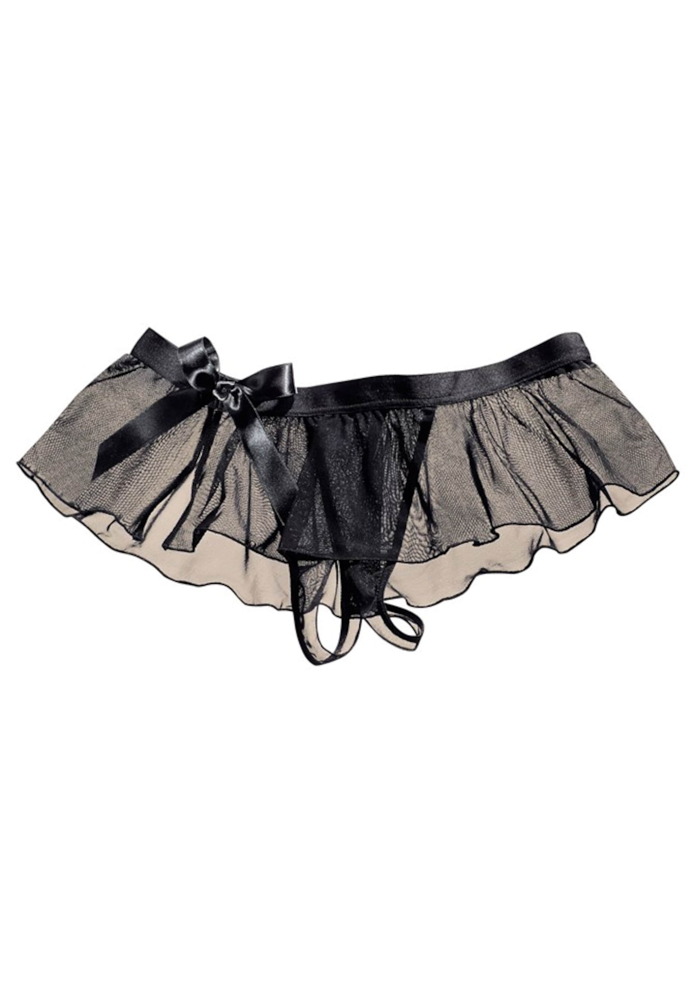 LASCANA Petite Fleur Gold String ouvert in Schwarz: Vorderseite