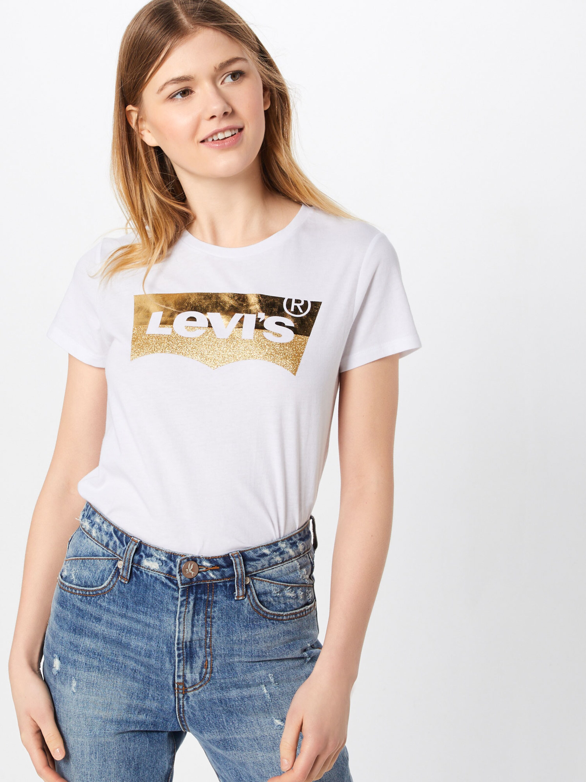LEVI'S T-shirt 'The Perfect Tee Large Batwing' en blanc: Vue de face