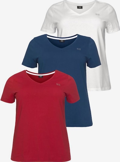 H.I.S T-Shirt in blau / rot / weiß, Produktansicht