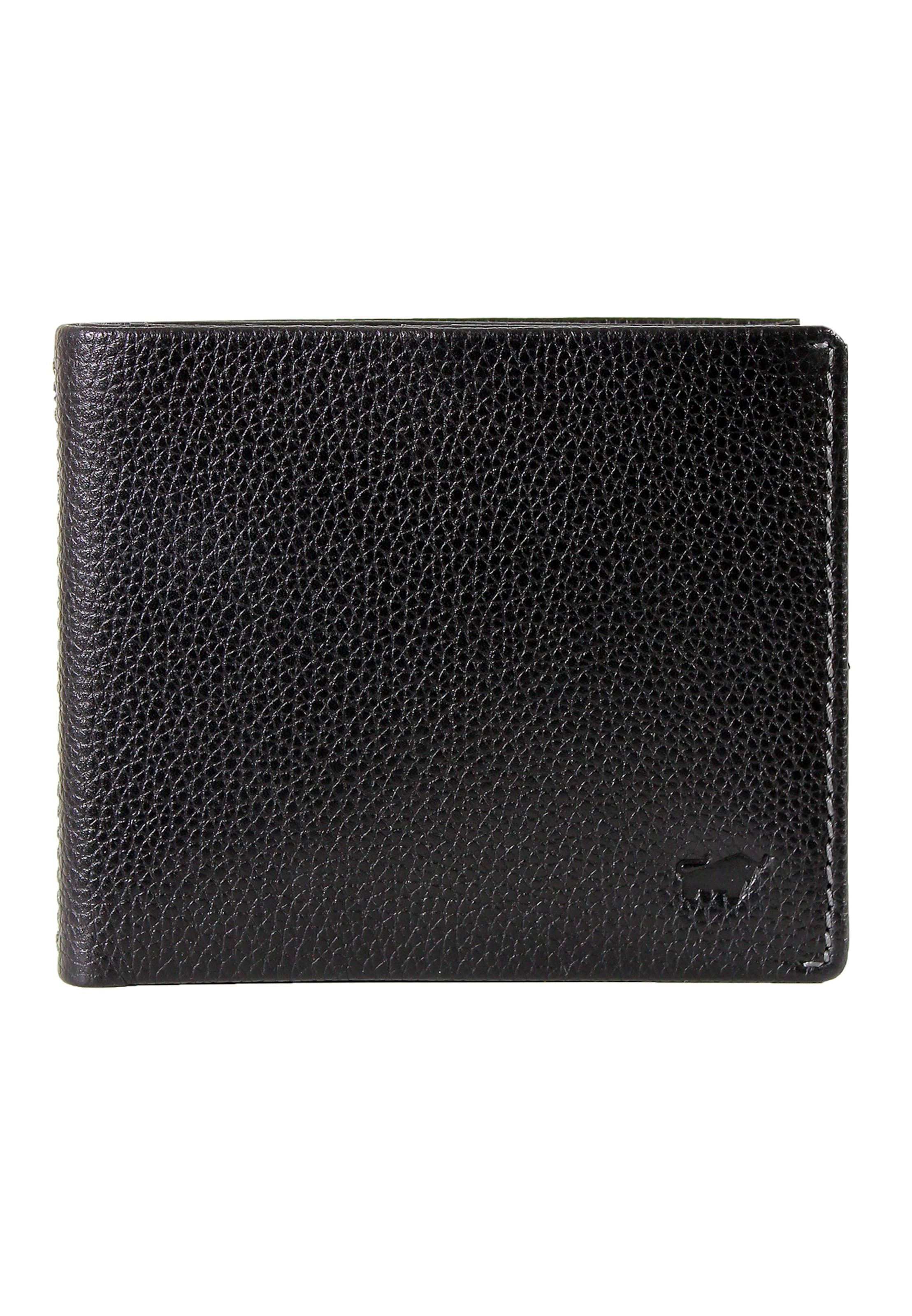 Portamonete 'Prato' di Braun Büffel in nero: frontale