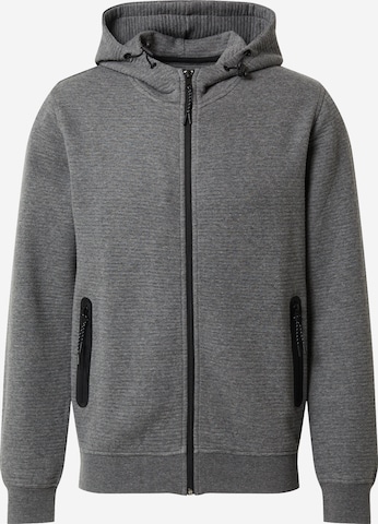 INDICODE JEANS Zip-Up Hoodie 'Dominion' in Grey: front