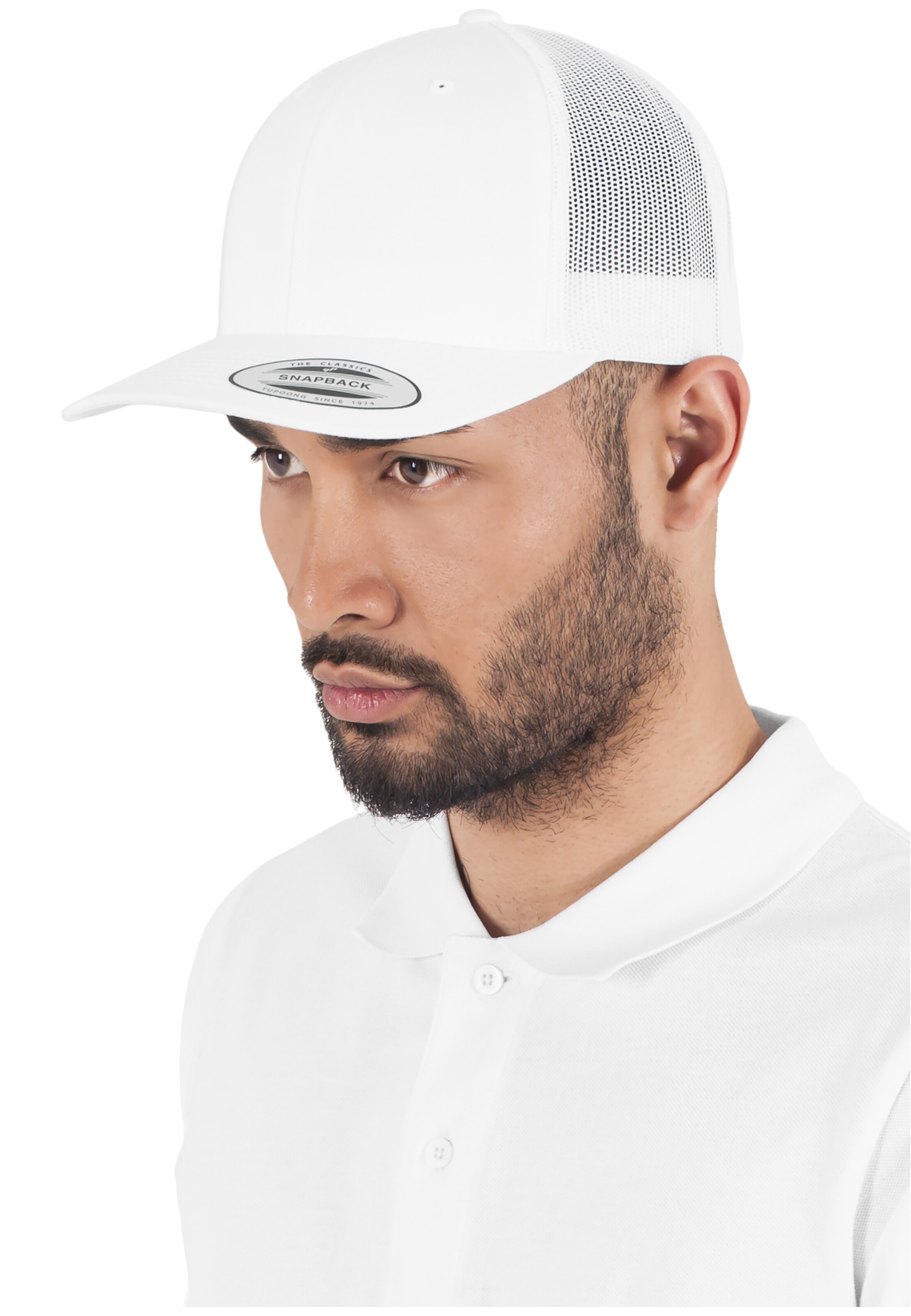 Flexfit Cap in Weiß: Vorderseite