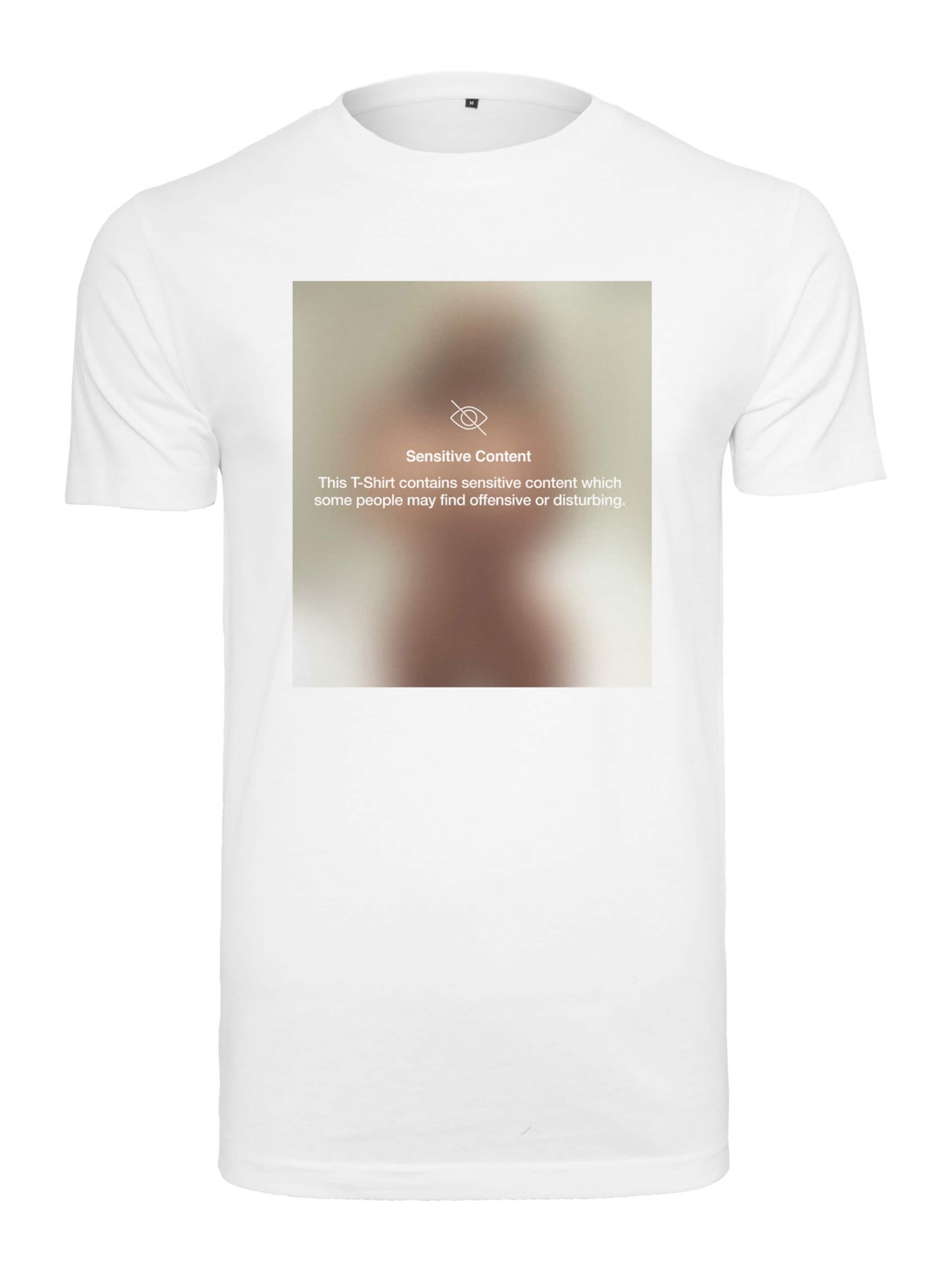 Mister Tee Regularny krój Koszulka 'Sensitive Content' w kolorze biały: przód