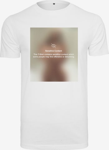 T-Shirt 'Sensitive Content' Mister Tee en blanc : devant