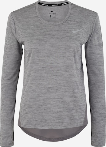 T-shirt fonctionnel 'MILER' NIKE en gris : devant