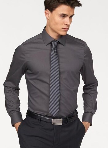 Bruno Banani Slim fit Business Shirt in Grey: front