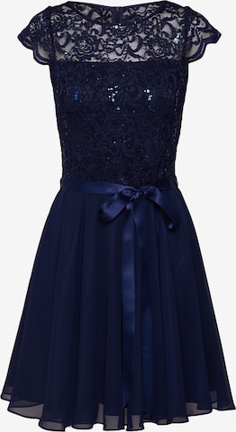 Robe de cocktail SWING en bleu : devant