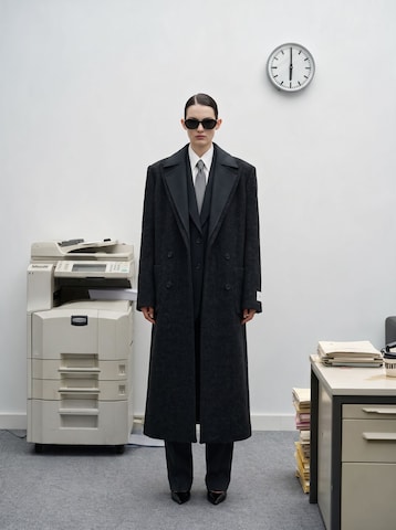 Charcoal Tailored Coat Look by LeGer Studio